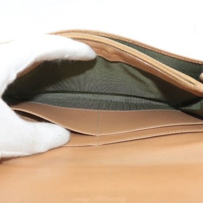 Christian DIOR Long Wallet Fold Canvas Leather Trotter Pattern Total Khaki XZ -