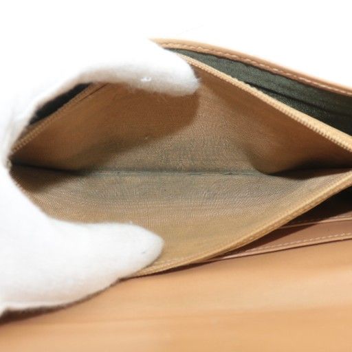 Christian DIOR Long Wallet Fold Canvas Leather Trotter Pattern Total Khaki XZ -