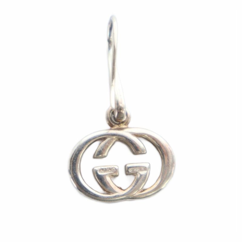 Gucci One Ear Earrings Accessories GG Logo Interlocking Silver925 Silver Color