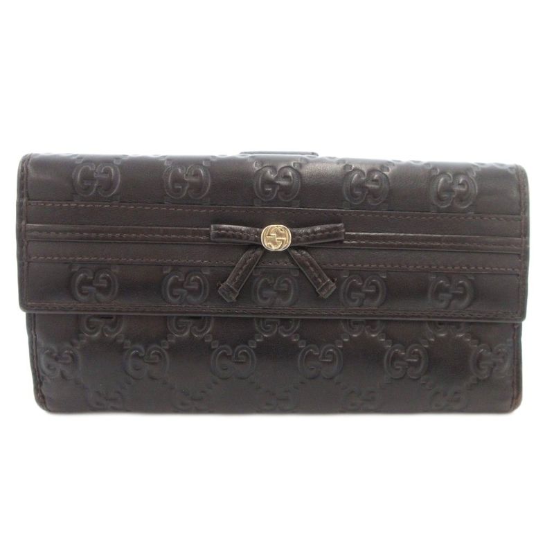Gucci 256933 W Hook Guccissima Foldable Long Wallet With Coin Purse Leather