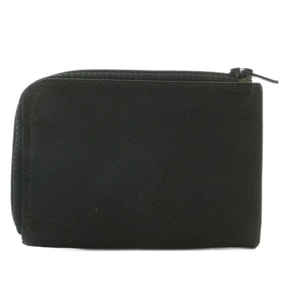 Christian DIOR Coin Case Leather L-shape Zipper CD Logo Black XZ - GY18