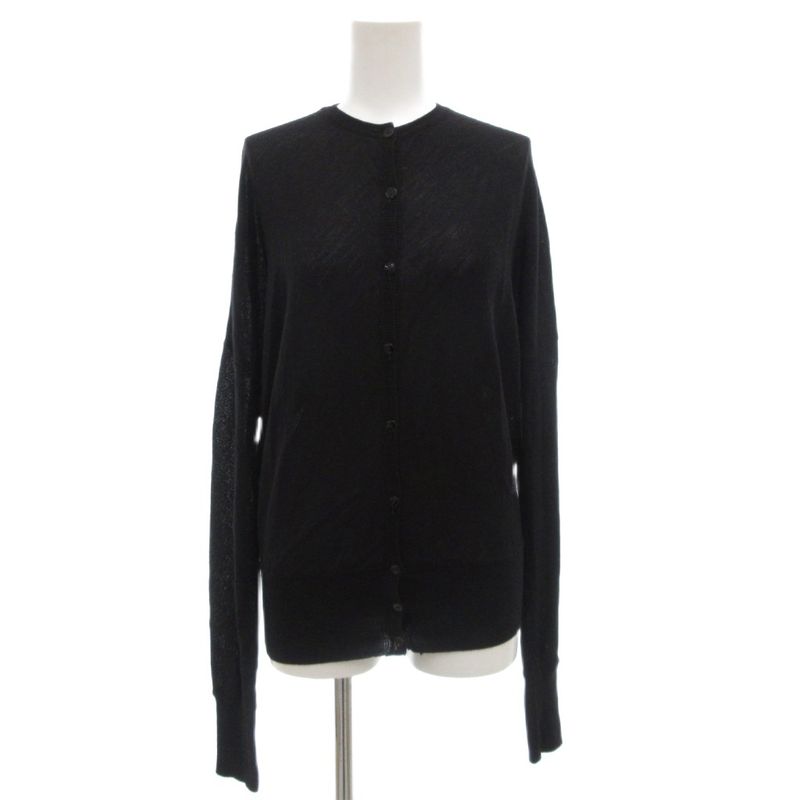 Balenciaga Vintage Cardigan Knit Long Sleeve Light Hand Wool 38 B Logo Embroider