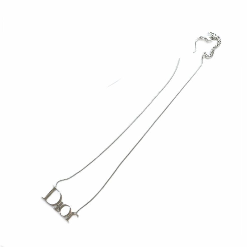 Christian DIOR Necklace Accessories Pendant Logo Top Silver Color - GY11 MQ - OH