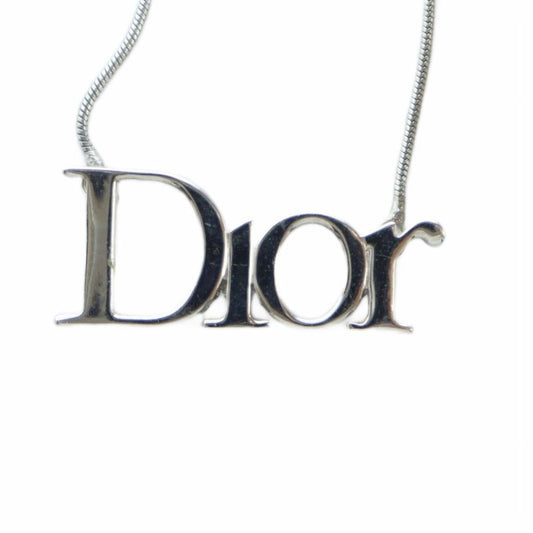 Christian DIOR Necklace Accessories Pendant Logo Top Silver Color - GY11 MQ - OH