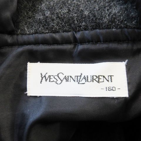 Yves Saint Laurent Vintage Duffle Coat Long Hood Wool 160 Charcoal Gray