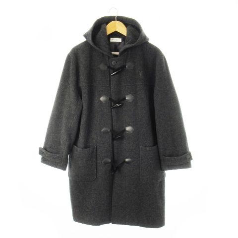 Yves Saint Laurent Vintage Duffle Coat Long Hood Wool 160 Charcoal Gray