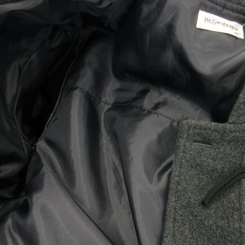Yves Saint Laurent Vintage Duffle Coat Long Hood Wool 160 Charcoal Gray