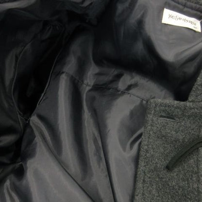 Yves Saint Laurent Vintage Duffle Coat Long Hood Wool 160 Charcoal Gray