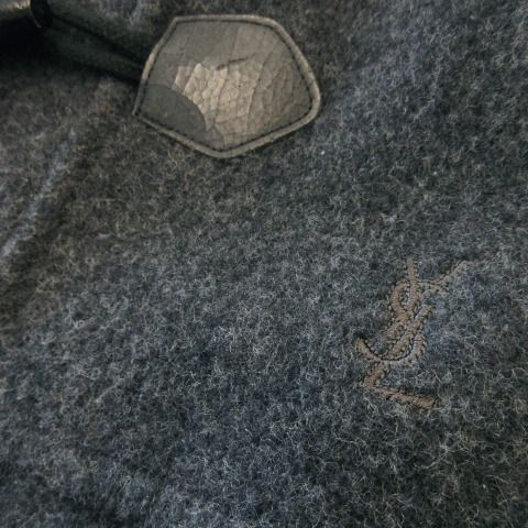 Yves Saint Laurent Vintage Duffle Coat Long Hood Wool 160 Charcoal Gray