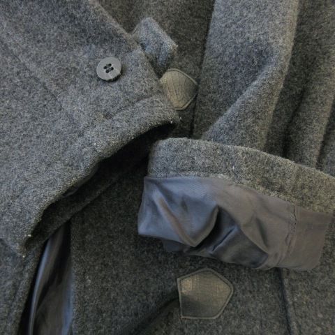 Yves Saint Laurent Vintage Duffle Coat Long Hood Wool 160 Charcoal Gray