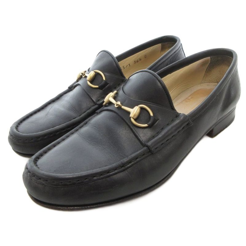 Gucci Horsebit Loafer Moccasins Leather 36.5 Black JS - GY18