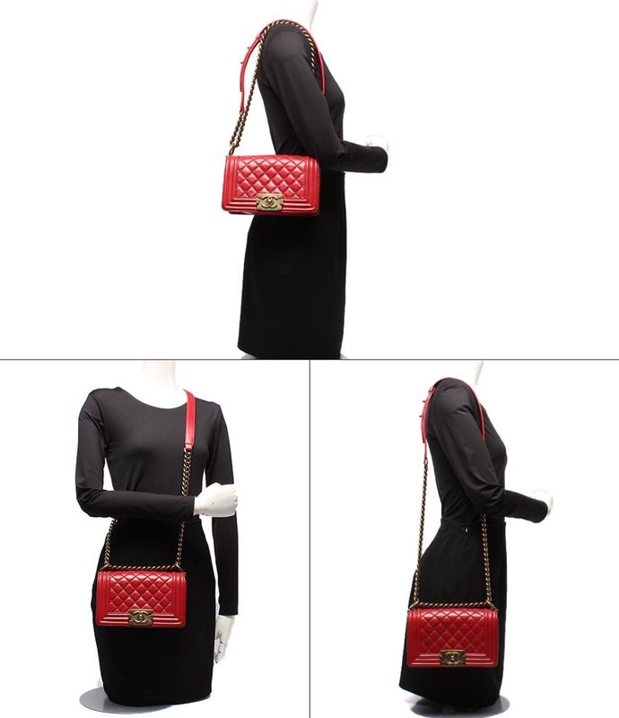 Chanel Boy Chanel Chain Shoulder Bag Gold Hardware Matelasse Women Chanel