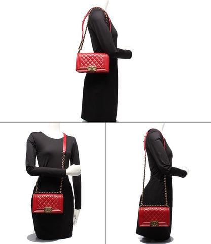 Chanel Boy Chanel Chain Shoulder Bag Gold Hardware Matelasse Women Chanel