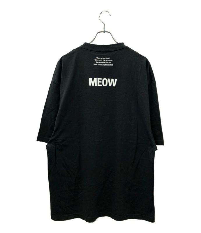 Balenciaga Short Sleeve T-shirt Ilovecat Damaged Oversized Cat Photo Print JT13