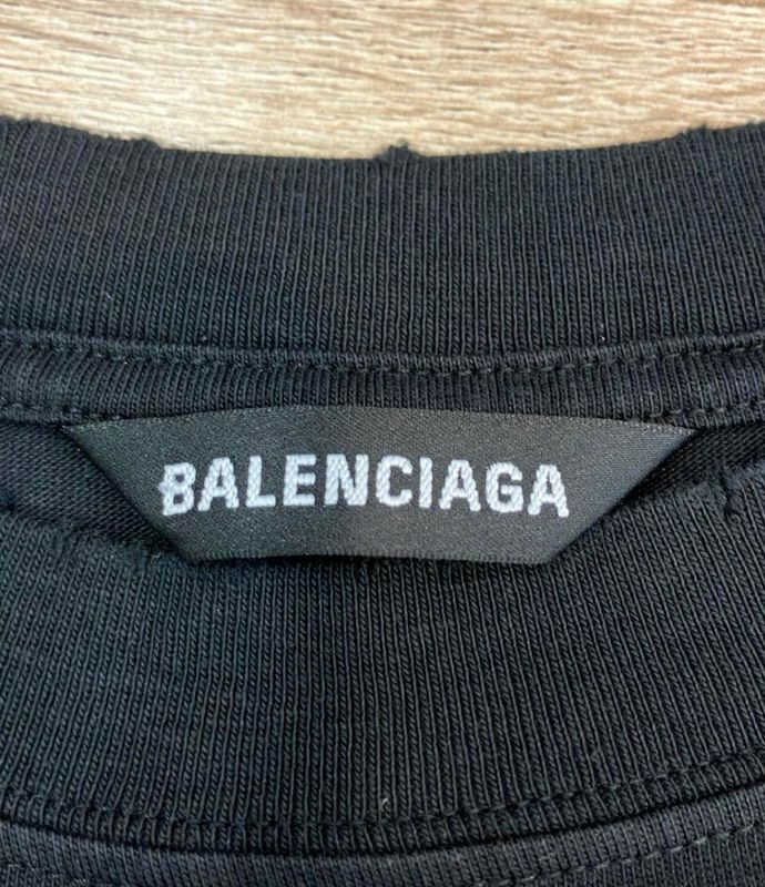 Balenciaga Short Sleeve T-shirt Ilovecat Damaged Oversized Cat Photo Print JT13