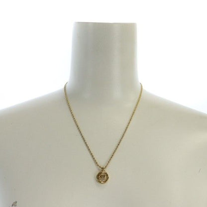 Christian DIOR Necklace Accessories CD Logo Rhinestone Gold Color Gold