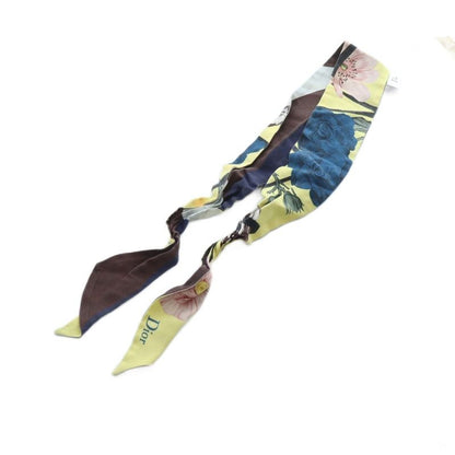 Dior Mitzah Ribbon Scarf Shawl Logo Floral Silk Multicolor - GY19 MQ - OH