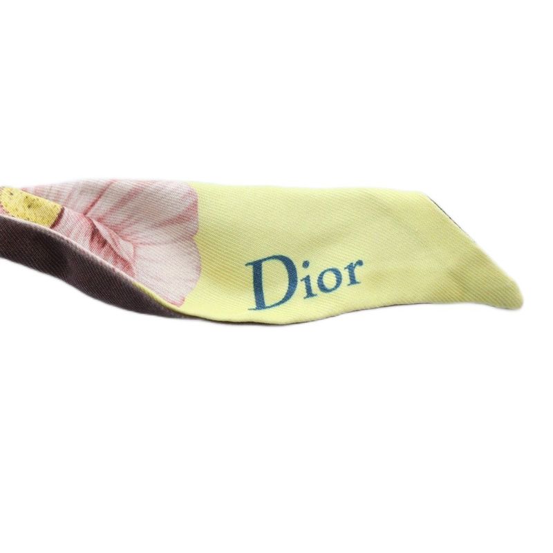Dior Mitzah Ribbon Scarf Shawl Logo Floral Silk Multicolor - GY19 MQ - OH
