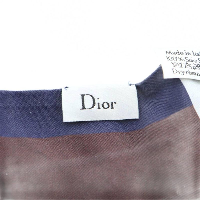 Dior Mitzah Ribbon Scarf Shawl Logo Floral Silk Multicolor - GY19 MQ - OH