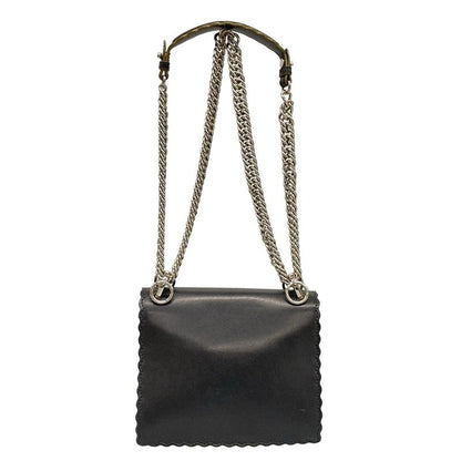 Fendi Shoulder Bag Mini Canai 8m0381 Black Chain Shoulder Leather