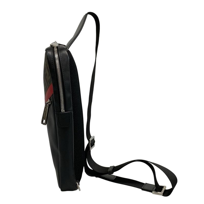 Fendi One Shoulder Bag - 7vz033 Black Brown And Red Leather