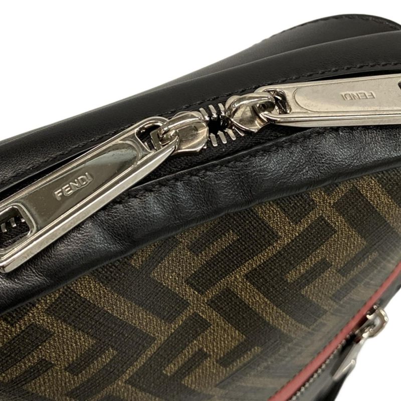 Fendi One Shoulder Bag - 7vz033 Black Brown And Red Leather