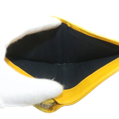 Balenciaga Paper Billfold Wallet Fold Leather Logo Yellow XZ - GY11