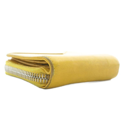 Balenciaga Paper Billfold Wallet Fold Leather Logo Yellow XZ - GY11