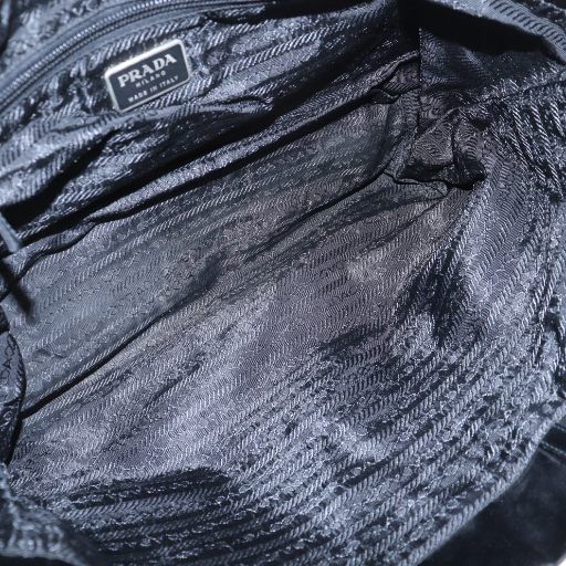 Prada Tote Handbag Triangle Logo Plate Nylon Black - GY11 MQ
