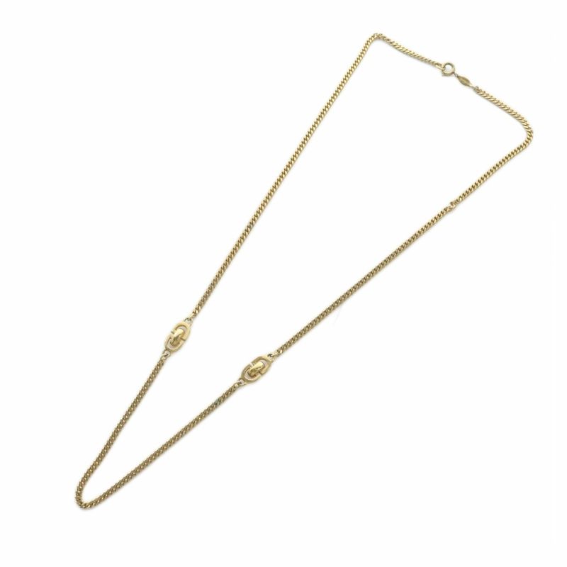 Christian DIOR Necklace Accessories Logo Chain Gold Color - GY18 MQ