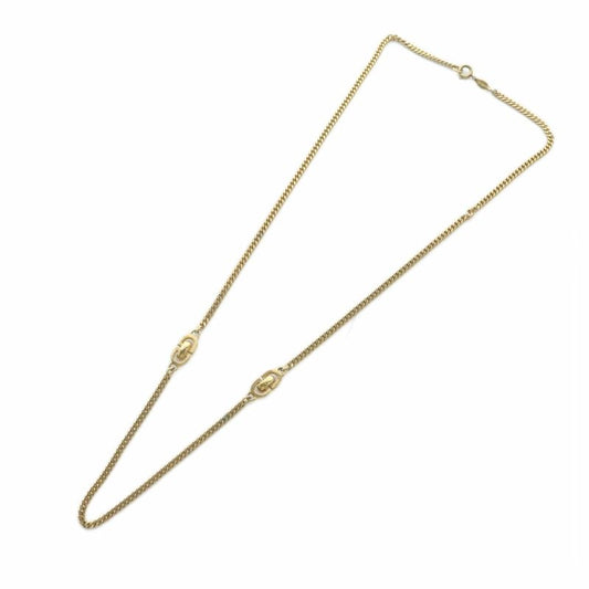 Christian DIOR Necklace Accessories Logo Chain Gold Color - GY18 MQ