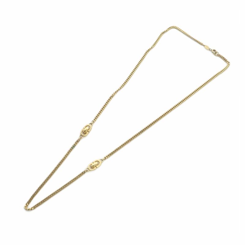 Christian DIOR Necklace Accessories Logo Chain Gold Color - GY18 MQ