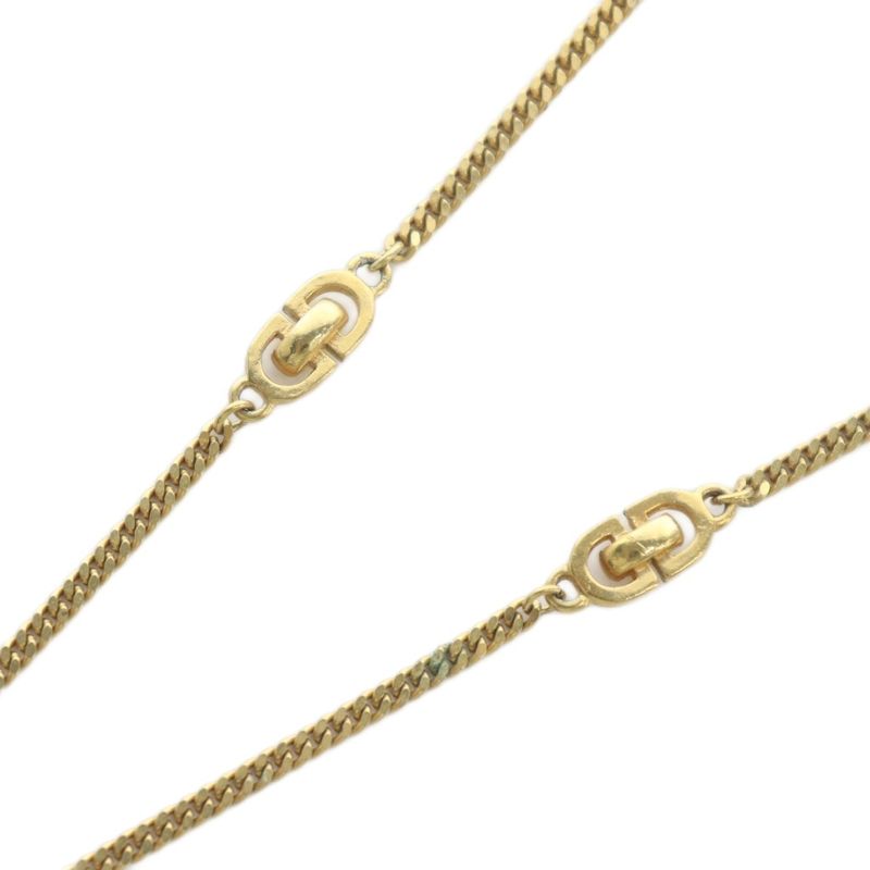 Christian DIOR Necklace Accessories Logo Chain Gold Color - GY18 MQ