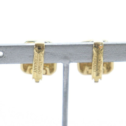 Christian DIOR Earrings Accessories Clip On Binaural GP Color Stone Blue Stone