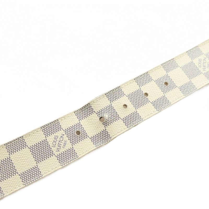 Louis Vuitton M9835 Belt Damier Azure Logo Leather 85 34 White - GY01 MQ - OH