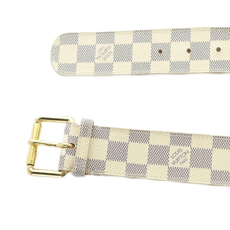 Louis Vuitton M9835 Belt Damier Azure Logo Leather 85 34 White - GY01 MQ - OH