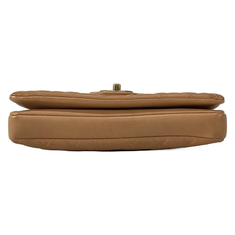 Chanel Shoulder Bag Single Flap Matelasse Light Brown Chain Shoulder Vintage