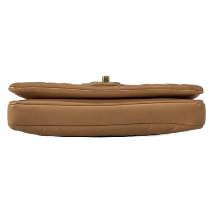 Chanel Shoulder Bag Single Flap Matelasse Light Brown Chain Shoulder Vintage