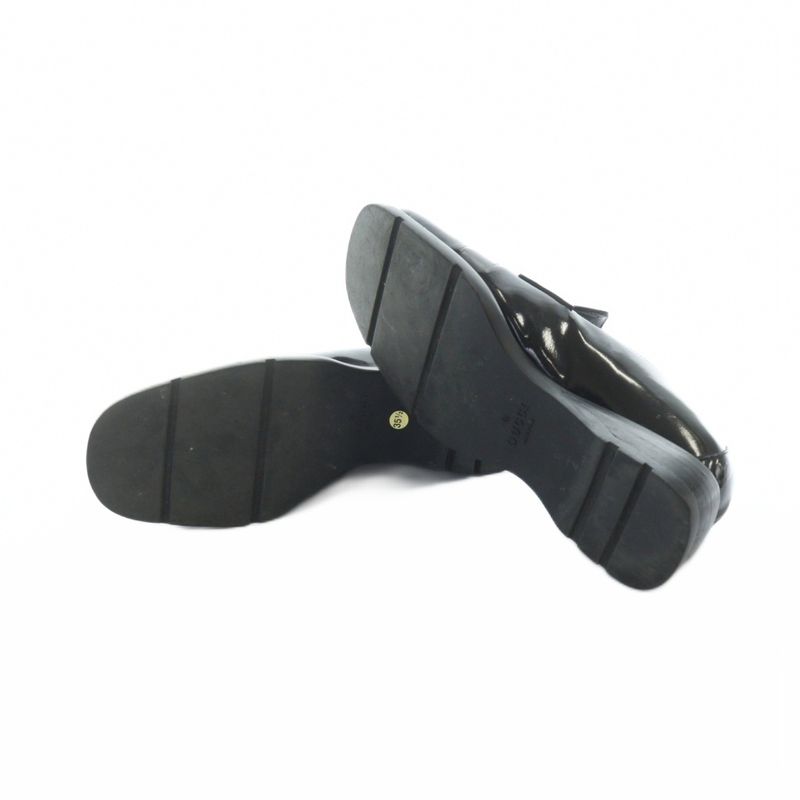 Gucci Loafers Moccasins Square Toe Logo 35.5 22.5cm (8.86in) Black - GY18 MQ -