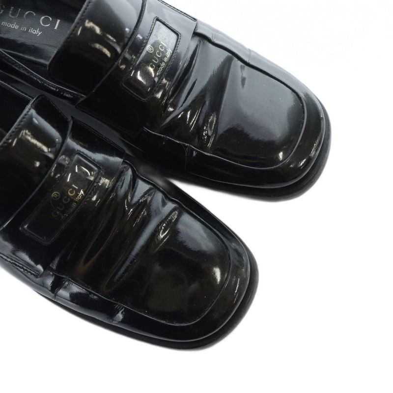 Gucci Loafers Moccasins Square Toe Logo 35.5 22.5cm (8.86in) Black - GY18 MQ -