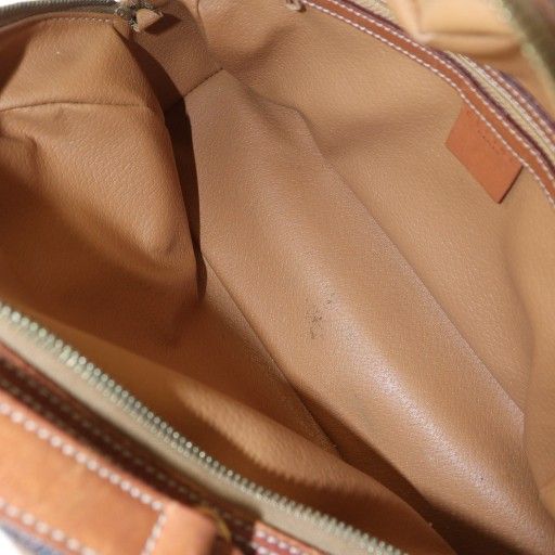 Celine MC98 2 Handbag Logo Macadam Pattern Leather PVC Brown - GY18 MQ