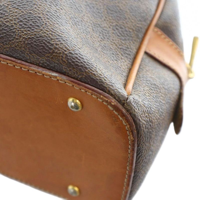 Celine MC98 2 Handbag Logo Macadam Pattern Leather PVC Brown - GY18 MQ