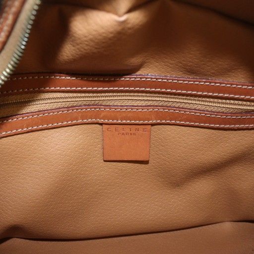 Celine MC98 2 Handbag Logo Macadam Pattern Leather PVC Brown - GY18 MQ