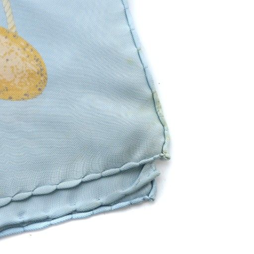 Gucci Large Scarf Shawl Shell Pattern Logo Silk Blue - GY01 MQ - OH