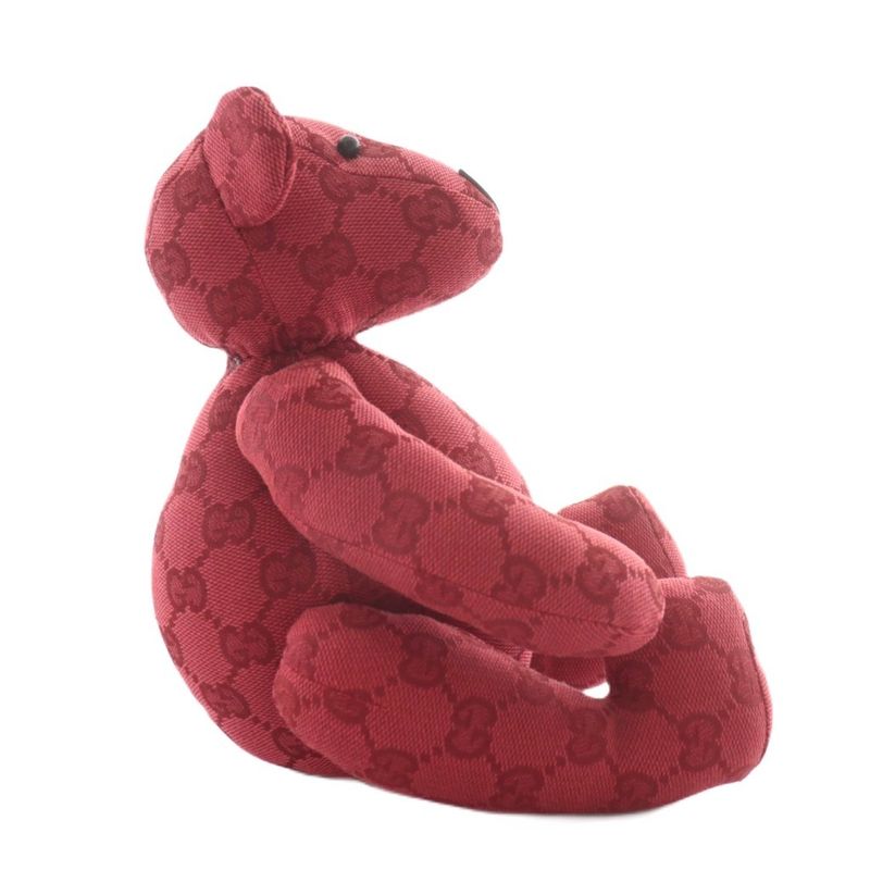Gucci Stuffed Doll Teddy Bear GG Canvas All Over Pattern Red XZ - OH - GY19