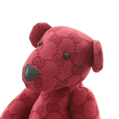 Gucci Stuffed Doll Teddy Bear GG Canvas All Over Pattern Red XZ - OH - GY19