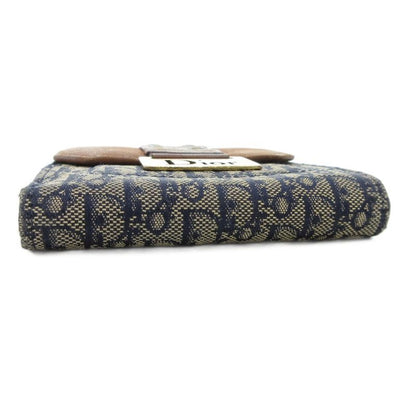 Christian DIOR Trotter Bifold Wallet Compact Wallet With Coin Purse W Hook Logo