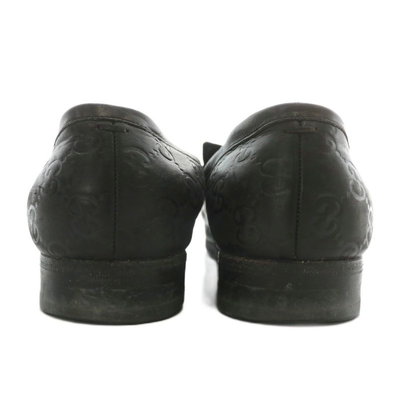 Gucci Loafer Leather Square Toe GG Pattern Shape Push 6.5 25.5cm (10.04in)