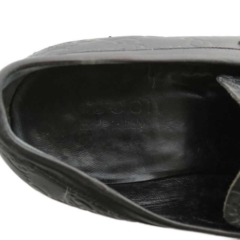 Gucci Loafer Leather Square Toe GG Pattern Shape Push 6.5 25.5cm (10.04in)