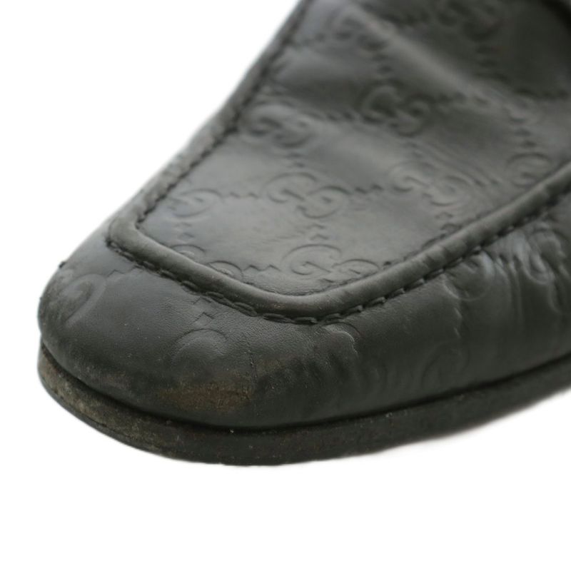 Gucci Loafer Leather Square Toe GG Pattern Shape Push 6.5 25.5cm (10.04in)